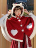 2023 Kawaii Girl Lolita Cape Coat Autumn Winter Fake Fur Cardigan Cat Ears Plush Cloak Cartoon Women Cute Jacket Hooded Overcoat