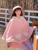 2023 Kawaii Girl Lolita Cape Coat Autumn Winter Fake Fur Cardigan Cat Ears Plush Cloak Cartoon Women Cute Jacket Hooded Overcoat