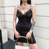 2023 Ladies V-Neck Ribbon Black Sexy Dress Ladies Lace Stitching Open Back Summer Mini Skirt