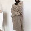 2023 Loose Knitting Long Women's Sweaters Autumn Winter Bat Sleeve Solid Color Casual Cardigans Warm Wild Knitwear Jackets Tops
