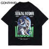 2023 Man T Shirt Streetwear Mens Hip Hop Statue Poster Graphic Print Tshirts Unisex Harajuku Short Sleeve 2023 Summer Tees Top