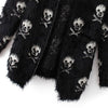 2023 Mohair Skulls Printing Black Cardigans Female Y2k Harajuku Outwear Short Grunge Jumpers Emo Alt Knitted Womens Sweater 90s