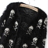 2023 Mohair Skulls Printing Black Cardigans Female Y2k Harajuku Outwear Short Grunge Jumpers Emo Alt Knitted Womens Sweater 90s