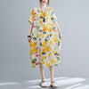 2023  Thin Soft Cotton Short Sleeve Loose Summer Dress Print Floral Holiday Travel Casual Women Beach Style Dress