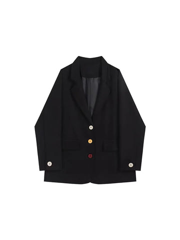 2023 Autumn Jacket Women Blazer Korean Solid Color Single Breasted Long Sleeved Suit Outerwear Plus Size Lady Office Blazers