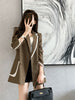 2023 Casual Slim Thin Patchwork Color Woman Suit Blazers Loose Turn-down Collar Spliced Woman Suits Coat