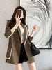 2023 Casual Slim Thin Patchwork Color Woman Suit Blazers Loose Turn-down Collar Spliced Woman Suits Coat
