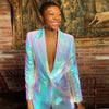2023 Brand Women's Glitter Sequin Blazer Shorts Set Office Women Designer Jacket Runway Suit Streetwear Nightclub