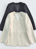 2023 Female V-Neck Jacket Outline Textured Women Long Sleeve Office Buttonless Suit Classic Coat Outwear Tops