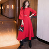 2023 Korean Style Spring Red Suit Women Elegant Ladies Dress Two-piece Suit