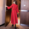 2023 Korean Style Spring Red Suit Women Elegant Ladies Dress Two-piece Suit