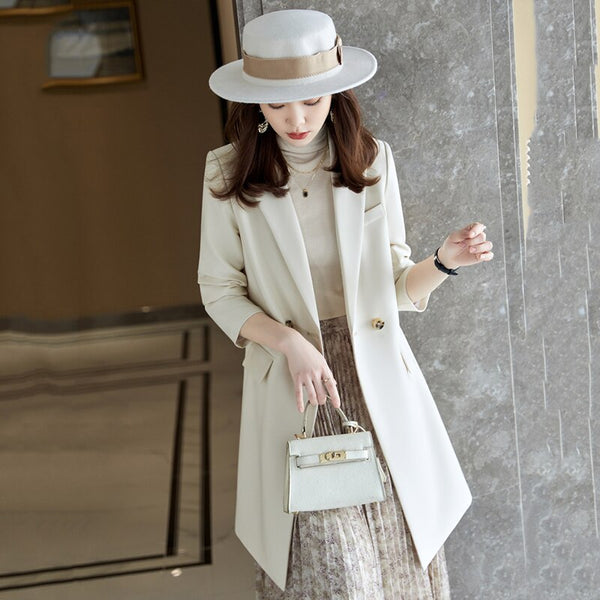 2023 Spring Autumn Blazers Coat Women Small Suit Long Sleeve Vintage Office Jacket Casual Tops Female Blazers Trench Outwear