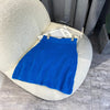 2023 Spring Autumn  Klein Light Blue Long Sleeve Knit Sweaters Pullovers and Skirts Set
