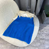 2023 Spring Autumn  Klein Light Blue Long Sleeve Knit Sweaters Pullovers and Skirts Set