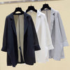 2023 Spring Three Quarter Chiffon Blazer Women Summer Elegant Thin Jakcet Coat Female Suit in Black White Gray Plus Size