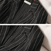 2023 Summer Women Blazer Notched Collar Jacket Casual Korean Suit Coat Stripe Loose Office Lady Blazers Outerwear