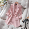 2023 Summer Solid Color Elegant Blazer Casual Thin Women Jacket Women's Korean Style Office Lady Suit Coat Female Tops 4XL
