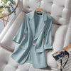 2023 Summer Solid Color Elegant Blazer Casual Thin Women Jacket Women's Korean Style Office Lady Suit Coat Female Tops 4XL