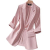 2023 Summer Solid Color Elegant Blazer Casual Thin Women Jacket Women's Korean Style Office Lady Suit Coat Female Tops 4XL