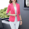 2023 Summer Women Jacket Blazers 3/4 Sleeve Loose Casual Coats Notched Collar Blezer Femme Outwear XXXL