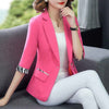 2023 Summer Women Jacket Blazers 3/4 Sleeve Loose Casual Coats Notched Collar Blezer Femme Outwear XXXL