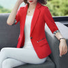 2023 Summer Women Jacket Blazers 3/4 Sleeve Loose Casual Coats Notched Collar Blezer Femme Outwear XXXL