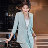 2023 Vintage Casual Blazer Women Cardigan Office Ladies Jacket Coat V-Collar Suit jacket Feminine Blazers