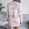 2023 Women Autumn Winter Printed Knit Sweater Cover Hip Skirt Two Piece For Ladies All Match Chic Suit