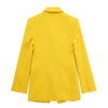 2023 Women Office Wear Single Button Blazer Retro Long Sleeve Pocket Women Jacket Chic Jacket