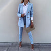 2023 Women's Sets Blazers Office Elegant Ladies Workwear Outfit Female Jacket Two Piece Suit Loose Coat Wide Leg Pants
