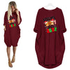 2022 Year Christmas Dress Womens Casual Loose Round Neck Long Sleeve Tshirt Dress Autumn Winter Basic Blouse Dresses Vestido