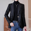 2023 collection women's sequin blazer suits Elegant Single button jacket basic coat Club Fall Clothes INKEO 2O150