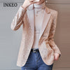2023 collection women's sequin blazer suits Elegant Single button jacket basic coat Club Fall Clothes INKEO 2O150