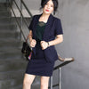 2023 Office Lady Work Blazer Skirt Suits Turn Down Collar Button Short Sleeve Jackets Mini Skirts 2 Two Pieces OL Sets