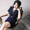 2023 Office Lady Work Blazer Skirt Suits Turn Down Collar Button Short Sleeve Jackets Mini Skirts 2 Two Pieces OL Sets