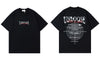 2023 Oversize Punk T-Shirt Hip Hop Geometric Letter Print Short Sleeve Gothic T Shirt Harajuku Summer Casual Loose Tshirt Black
