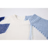 2023 Patchwork Women's Tassel Sweater Irregular Hem Contrast Color Retro Streetwear Korean Style Rib Ins Knitwear Knitted Top