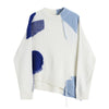 2023 Patchwork Women's Tassel Sweater Irregular Hem Contrast Color Retro Streetwear Korean Style Rib Ins Knitwear Knitted Top