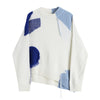 2023 Patchwork Women's Tassel Sweater Irregular Hem Contrast Color Retro Streetwear Korean Style Rib Ins Knitwear Knitted Top