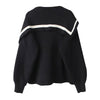 2023 Preppy Style Japanese Lolita Sweaters Women Lapel Collar Loose Black Pullover Y2K Ladies Long Sleeve Casual Kawaii Sweaters