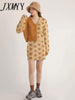 2023 Retro Autumn And Winter And Elegant Temperament Contrast Color Stitching Knitted Skirt Women's Two-Piece Set