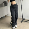 2023 Retro Grunge Oversized Low Waist Jeans Women's Streetwear Harajuku Strap Pocket Retro Skinny Denim Hip Hop Pants