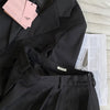2023 SA Women 2 Piece Work Skirt Suit Black Pocket Lapel Single Breasted Long Sleeve Blazer Pleated Skirts Elegant Outfit Suits