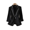 2023 Size 4XL Women's Blazer Paillettes Femme Summer Sunscreen Jacket White Suit Jacket Women's Thin Black Cardigan