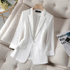 2023 Size 4XL Women's Blazer Paillettes Femme Summer Sunscreen Jacket White Suit Jacket Women's Thin Black Cardigan