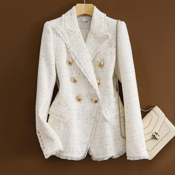 2023 Spring And Autumn Coat Women's Blazer Double-Breasted Women's Suit Short Slim Jacket