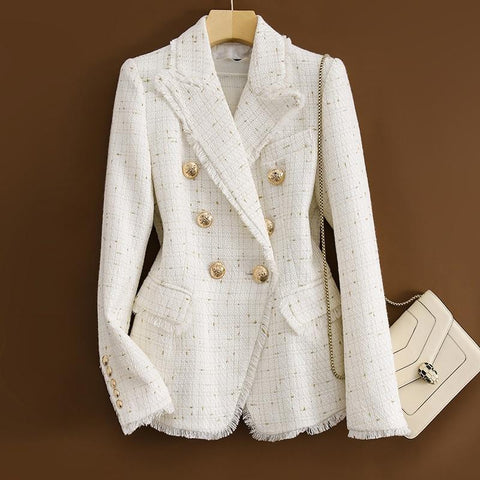 2023 Spring And Autumn Coat Women's Blazer Double-Breasted Women's Suit Short Slim Jacket