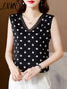 2023 Spring And Summer Loose Polka Dot Sleeveless Design Niche Chiffon Shirt Elegant Temperament V-Neck Vest Top