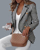 2023 Spring Autumn Double Breasted Long Sleeve Blazer Coat Casual Print Jacket