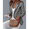 2023 Spring Autumn Double Breasted Long Sleeve Blazer Coat Casual Print Jacket